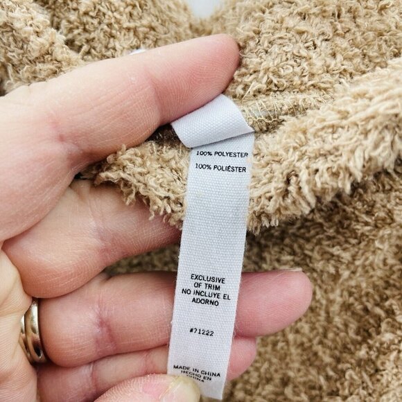 Steve Madden Womens Size Large Pull On Wide-Leg Chenille Sleep Pants in Tan $64 - Picture 9 of 9